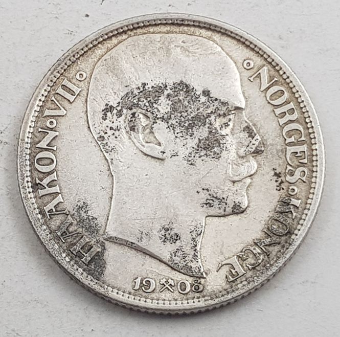 Hovedbilde 1 kr 1908 uten plate kv. 1