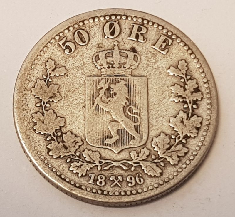 50 øre 1896 kv. 1/1-