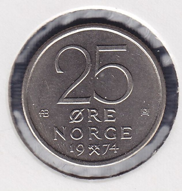 Hovedbilde 25 øre 1974 kv. 0