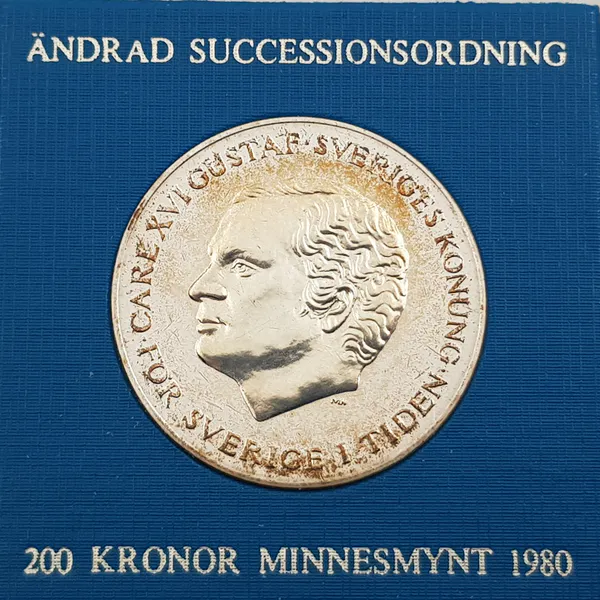 Hovedbilde Sverige: 200 kr minnesmynt fra 1980.