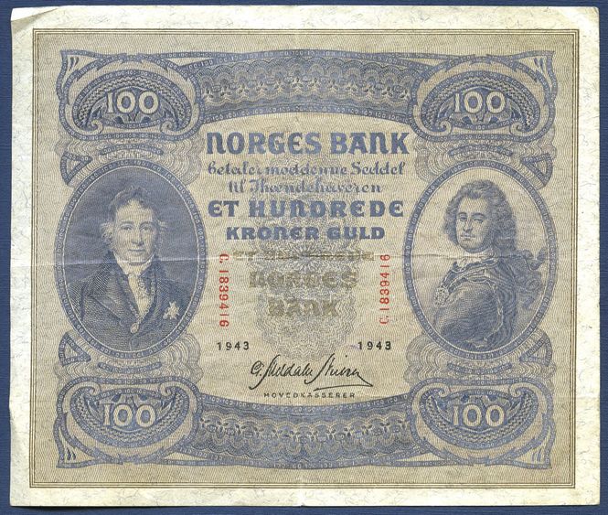 Hovedbilde 100 kr 1943 C.1839416 kv. 1-