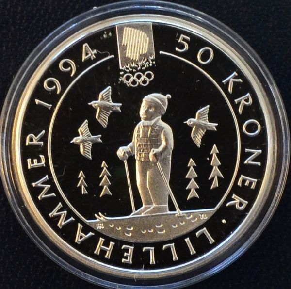 Hovedbilde 50 kr 1991 - Barn på ski