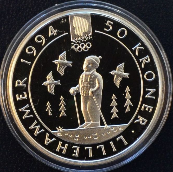 Hovedbilde 50 kr 1991 - Barn på ski
