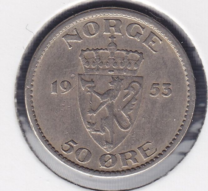 Hovedbilde 50 øre 1953 kv. 1
