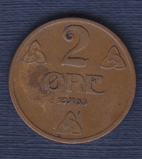 Hovedbilde 2 øre 1933 kv. 1