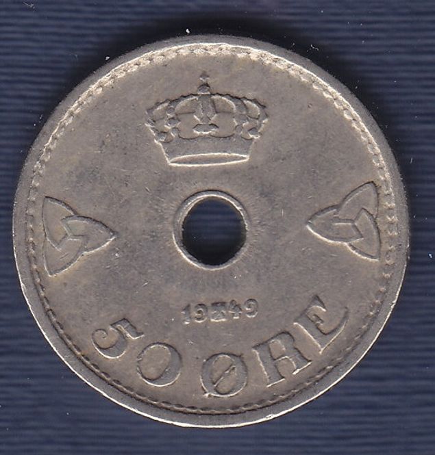 Hovedbilde 50 øre 1949 kv. 1