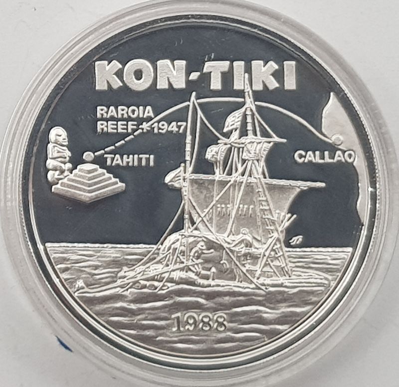 Samoa: 10 dollar 1988 Kon-Tiki