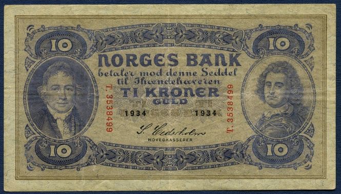 Hovedbilde 10 kr 1934 T.3538499 kv. 1/1-