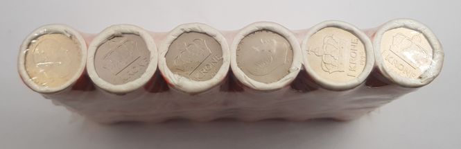 Hovedbilde 1 kr 1996. 6 stk. i krympeplast.