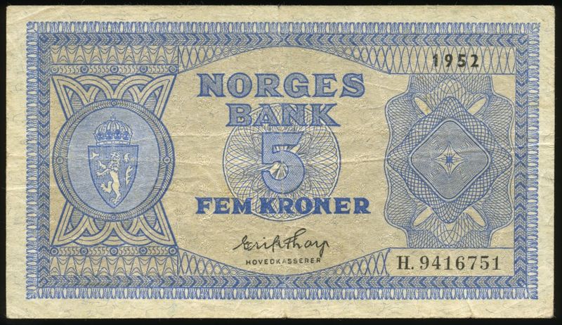 5 kr 1952 H.9416751 kv. 1/1-