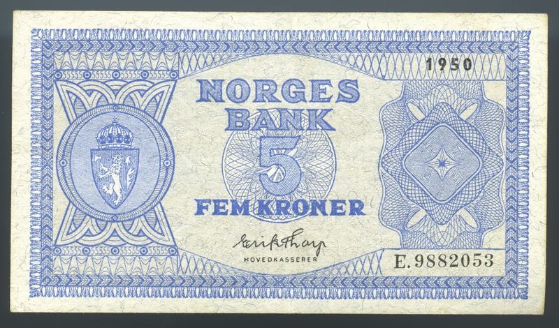 5 kr 1950 E.9882053 kv. 1+