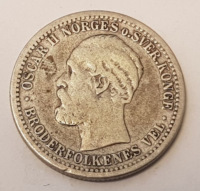 Hovedbilde 50 øre 1895 kv. svak 1 (nr. 1)