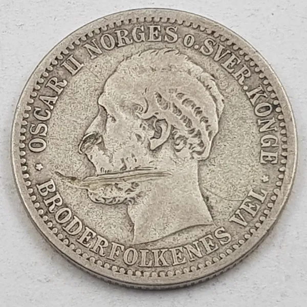 Hovedbilde 50 øre 1889 kv. svak 1