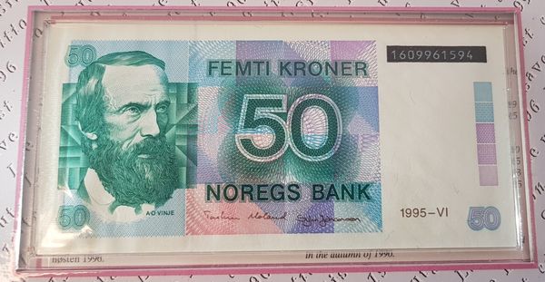 Hovedbilde Siste utgave 1996 50 kr/50 øre