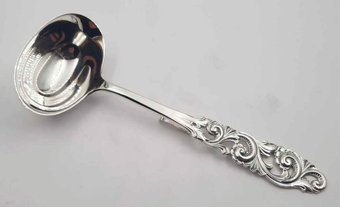 Hovedbilde Telesølv: Sauseskje m/krok 16,8 cm.