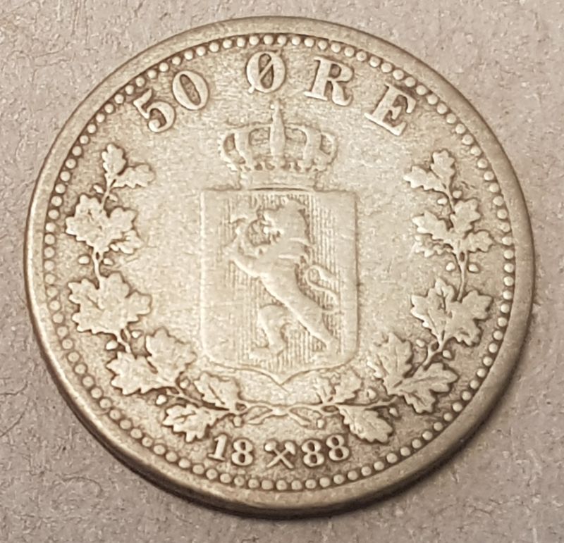50 øre 1888 kv. 1-