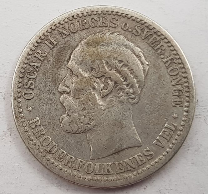 Hovedbilde 50 øre 1891 kv. 1/1- (nr. 1)