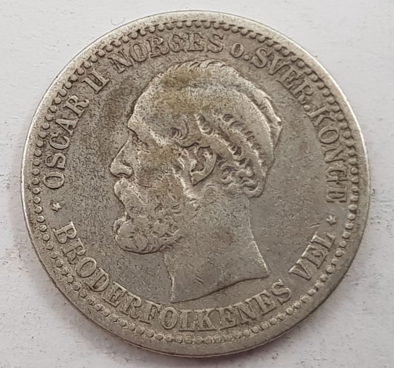 50 øre 1891 kv. 1/1- (nr. 1)
