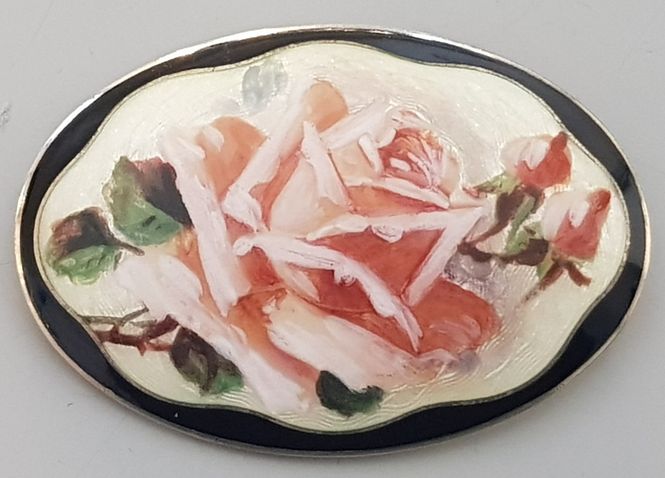 Hovedbilde Blomster brosje i sølv/emalje av Aksel Holmsen