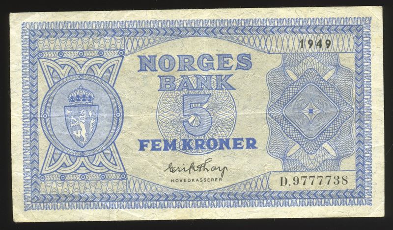 5 kr 1949 D. 9777738 kv. 1/1-