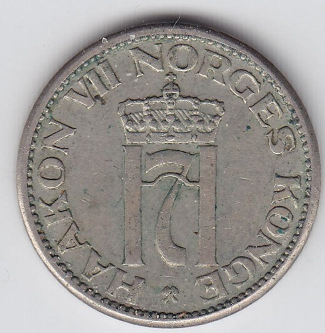 Hovedbilde 50 øre 1954 kv. 1