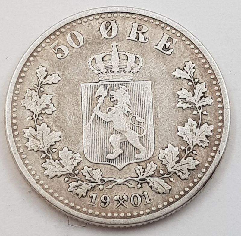 50 øre 1901 kv. svak 1 (nr. 1)